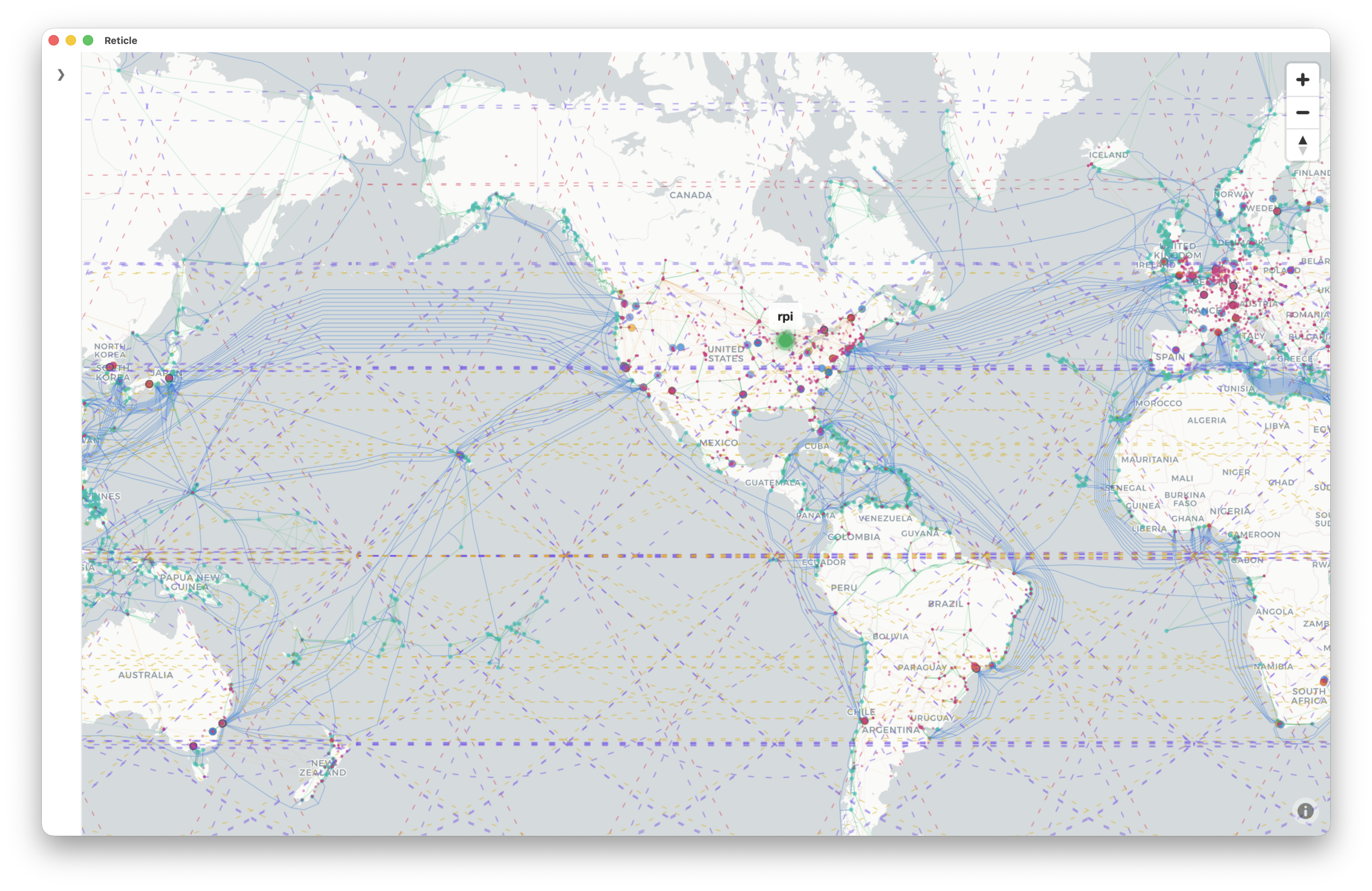 Custom GeoJSON layers overlaid on the map